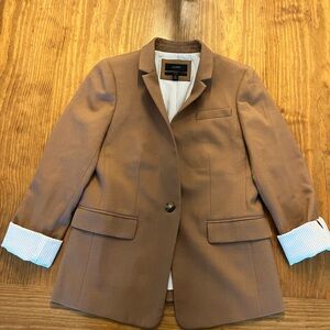 Camel J.Crew Women’s Wool Blazer in Camel with Striped Lining